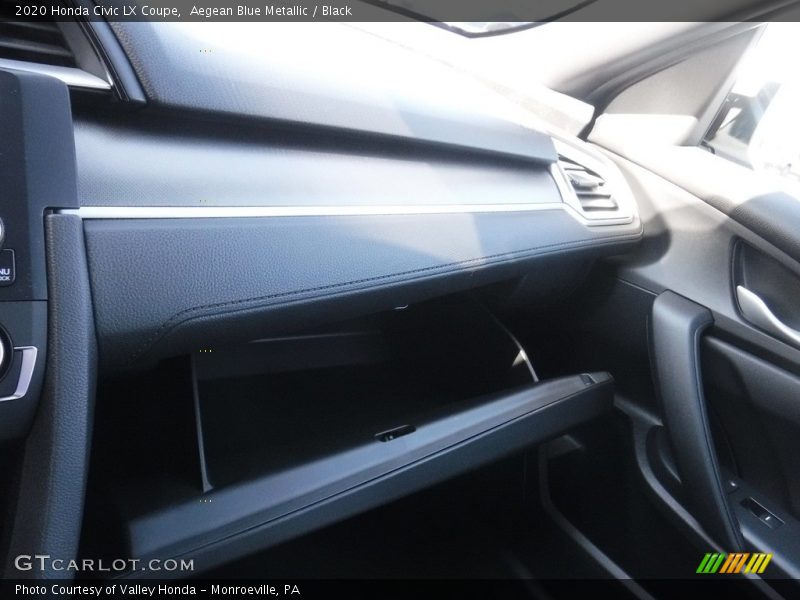 Aegean Blue Metallic / Black 2020 Honda Civic LX Coupe