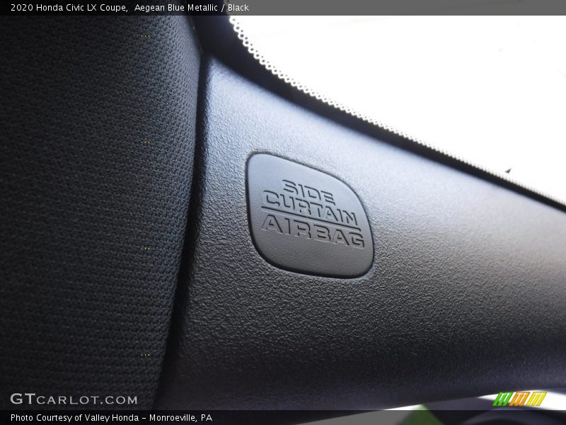 Aegean Blue Metallic / Black 2020 Honda Civic LX Coupe
