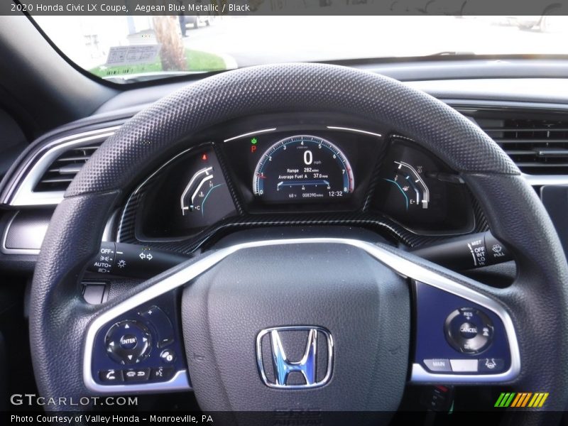Aegean Blue Metallic / Black 2020 Honda Civic LX Coupe