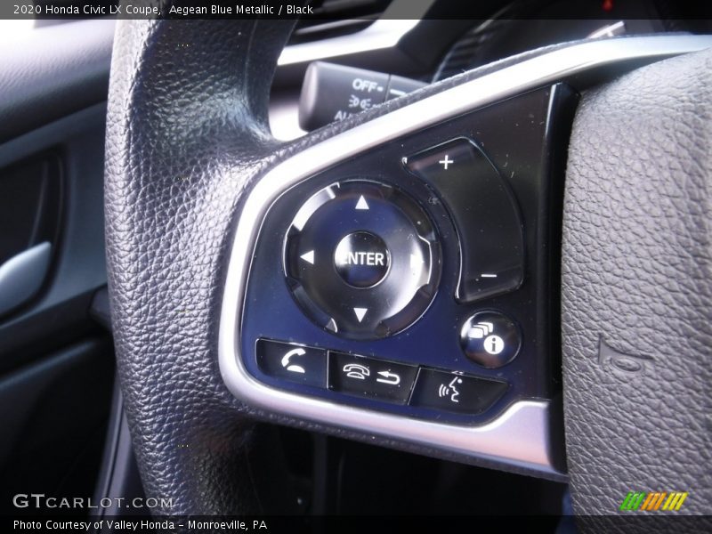 Aegean Blue Metallic / Black 2020 Honda Civic LX Coupe