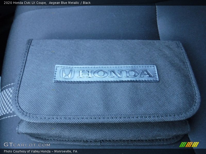 Aegean Blue Metallic / Black 2020 Honda Civic LX Coupe