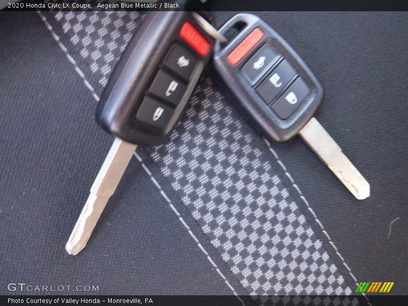 Aegean Blue Metallic / Black 2020 Honda Civic LX Coupe