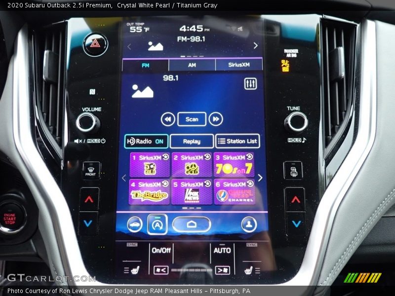 Crystal White Pearl / Titanium Gray 2020 Subaru Outback 2.5i Premium