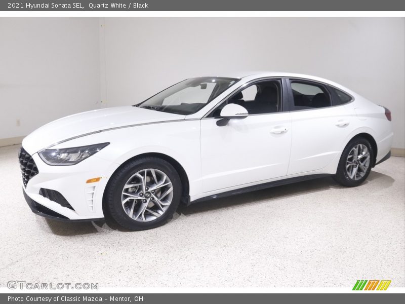 Quartz White / Black 2021 Hyundai Sonata SEL