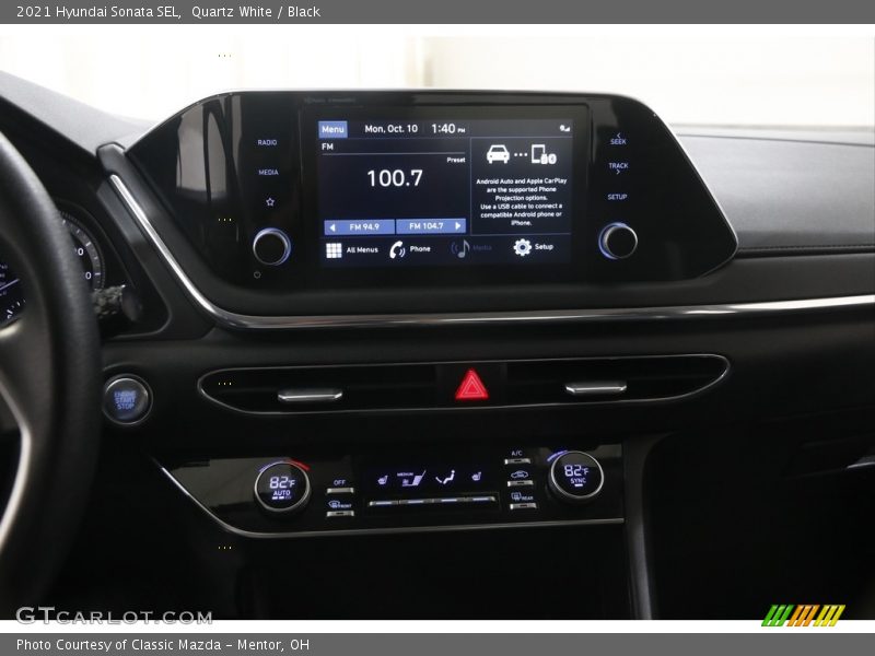 Quartz White / Black 2021 Hyundai Sonata SEL