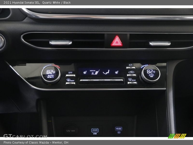 Quartz White / Black 2021 Hyundai Sonata SEL