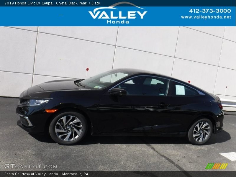 Crystal Black Pearl / Black 2019 Honda Civic LX Coupe