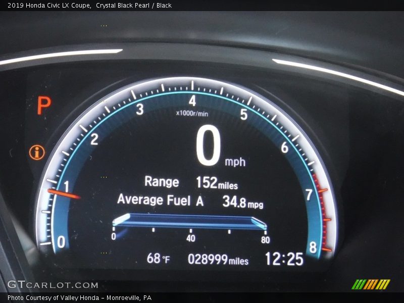 Crystal Black Pearl / Black 2019 Honda Civic LX Coupe