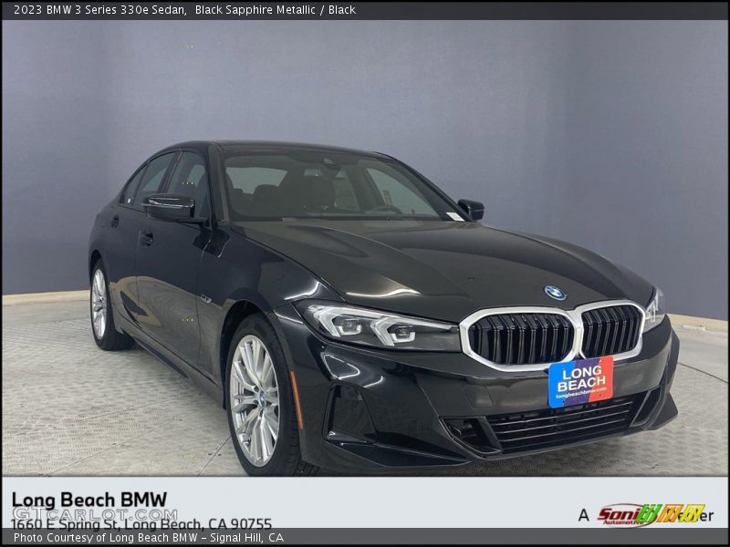 Black Sapphire Metallic / Black 2023 BMW 3 Series 330e Sedan