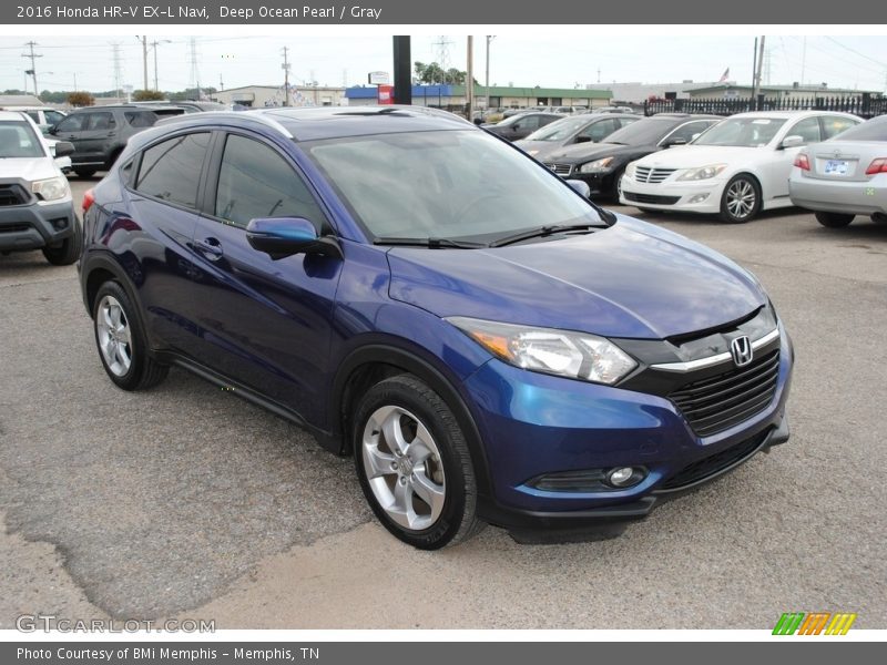 Deep Ocean Pearl / Gray 2016 Honda HR-V EX-L Navi