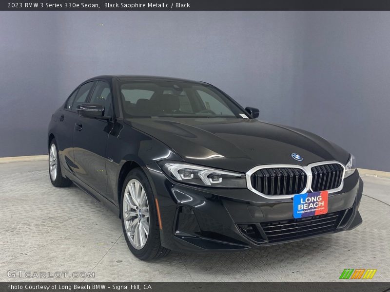 Black Sapphire Metallic / Black 2023 BMW 3 Series 330e Sedan