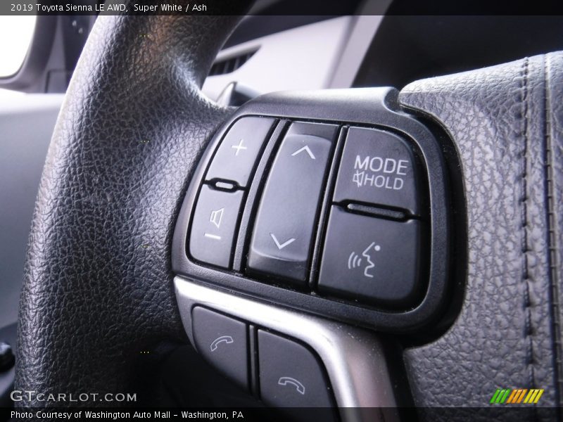 Super White / Ash 2019 Toyota Sienna LE AWD