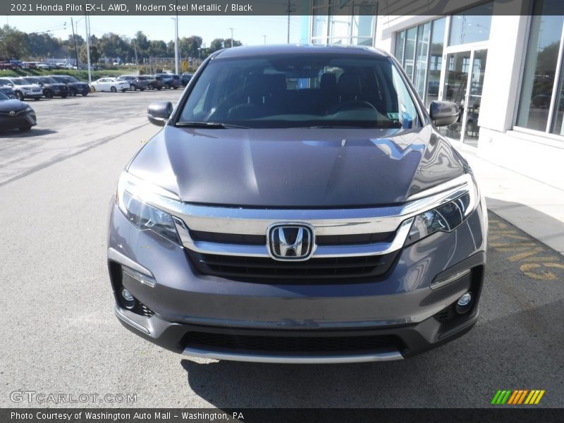 Modern Steel Metallic / Black 2021 Honda Pilot EX-L AWD
