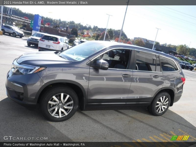 Modern Steel Metallic / Black 2021 Honda Pilot EX-L AWD