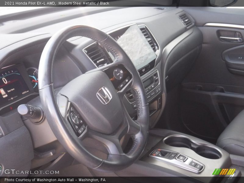 Modern Steel Metallic / Black 2021 Honda Pilot EX-L AWD