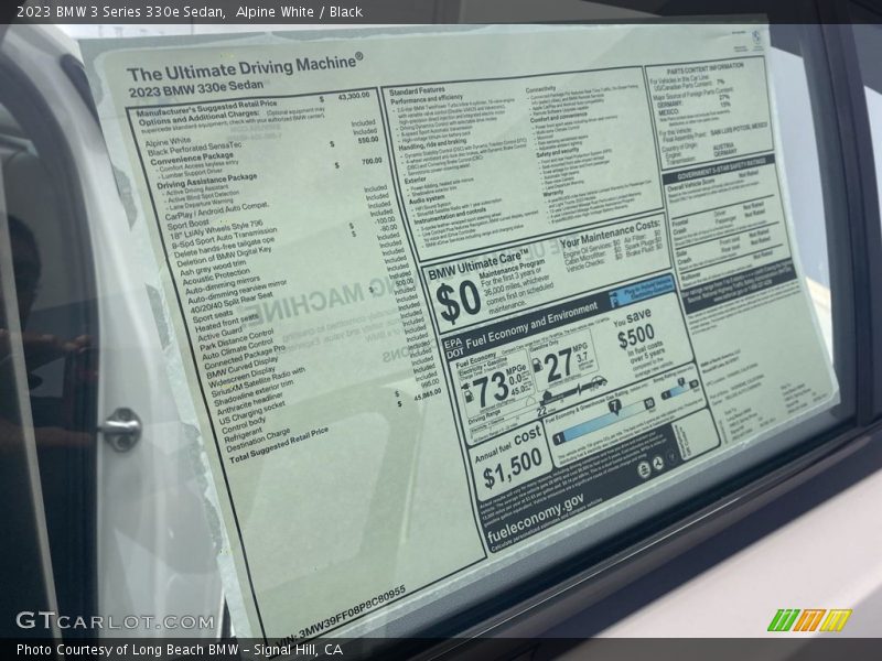  2023 3 Series 330e Sedan Window Sticker