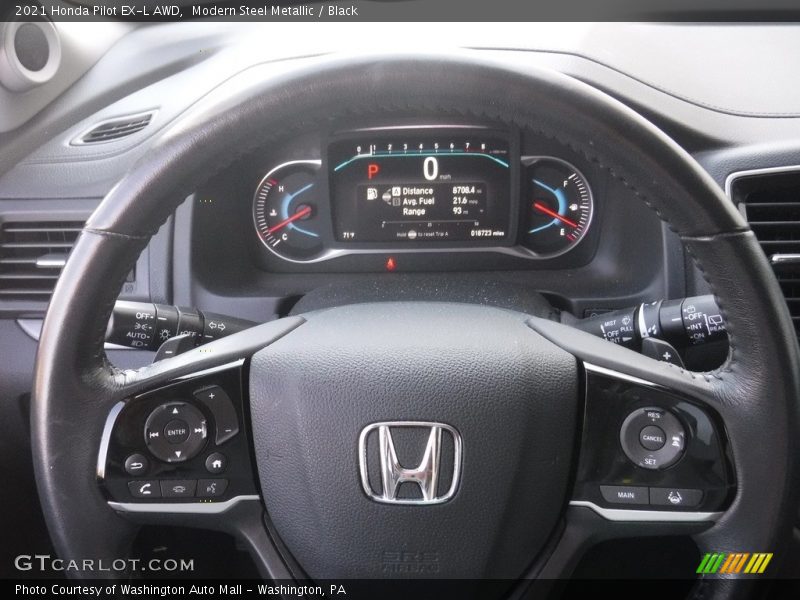 Modern Steel Metallic / Black 2021 Honda Pilot EX-L AWD