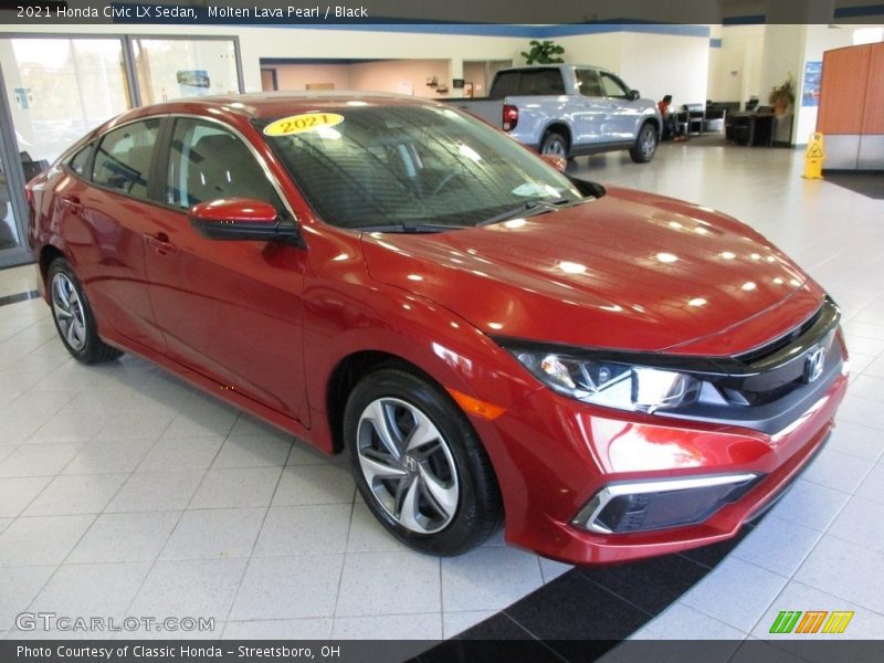 Molten Lava Pearl / Black 2021 Honda Civic LX Sedan