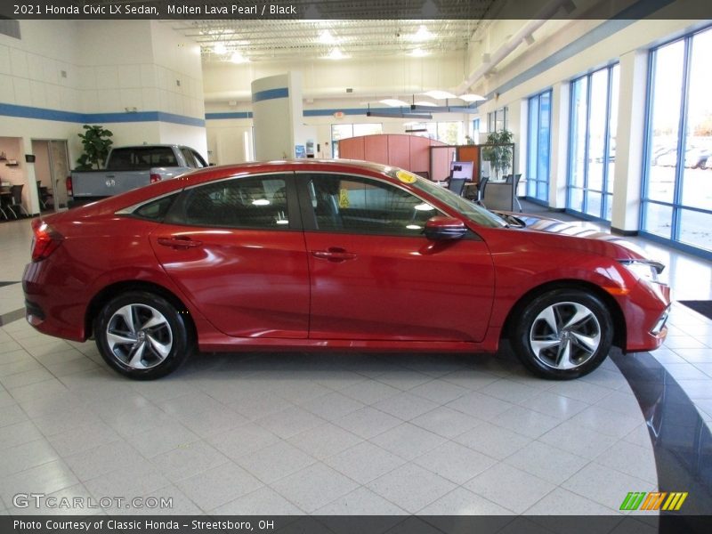 Molten Lava Pearl / Black 2021 Honda Civic LX Sedan