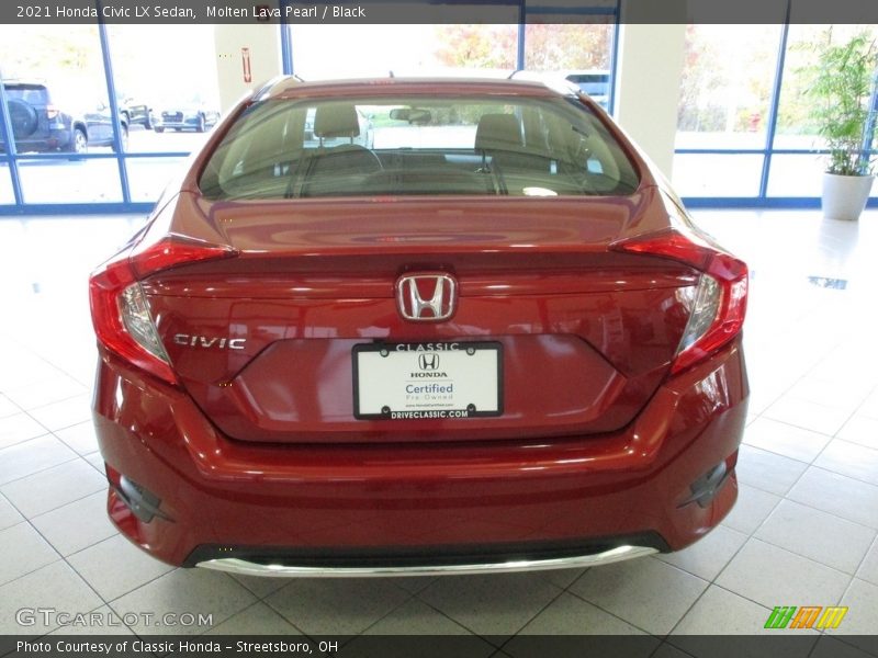 Molten Lava Pearl / Black 2021 Honda Civic LX Sedan