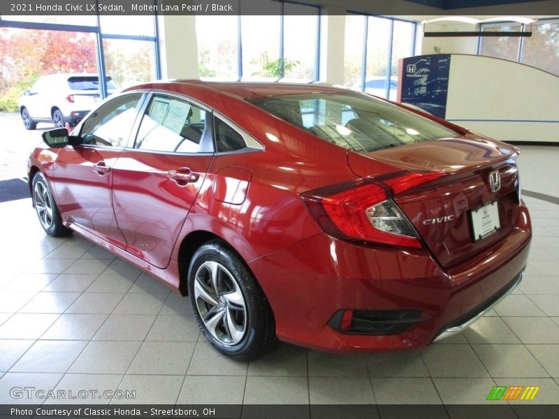 Molten Lava Pearl / Black 2021 Honda Civic LX Sedan