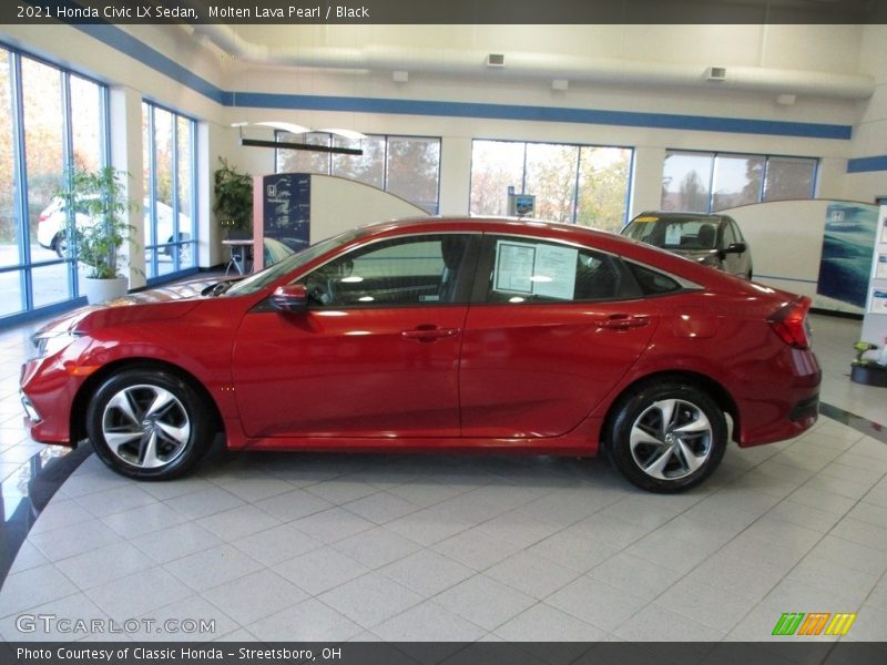 Molten Lava Pearl / Black 2021 Honda Civic LX Sedan