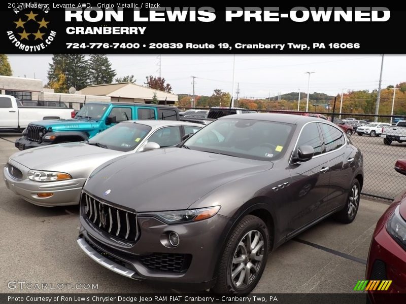 Grigio Metallic / Black 2017 Maserati Levante AWD