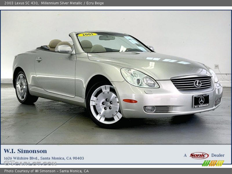 Millennium Silver Metallic / Ecru Beige 2003 Lexus SC 430