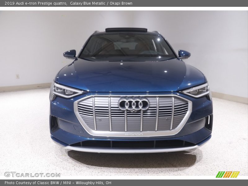 Galaxy Blue Metallic / Okapi Brown 2019 Audi e-tron Prestige quattro
