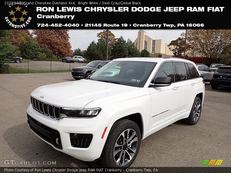 Bright White / Steel Gray/Global Black 2023 Jeep Grand Cherokee Overland 4x4