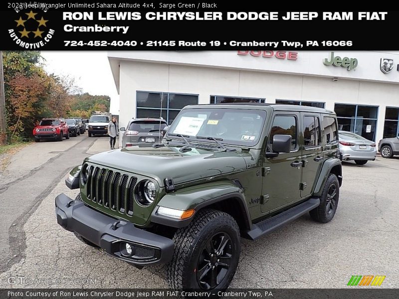 Sarge Green / Black 2023 Jeep Wrangler Unlimited Sahara Altitude 4x4