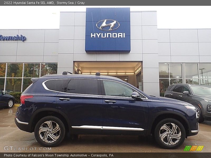 Stormy Sea / Gray 2022 Hyundai Santa Fe SEL AWD