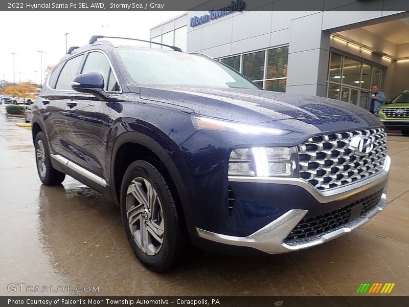 Stormy Sea / Gray 2022 Hyundai Santa Fe SEL AWD