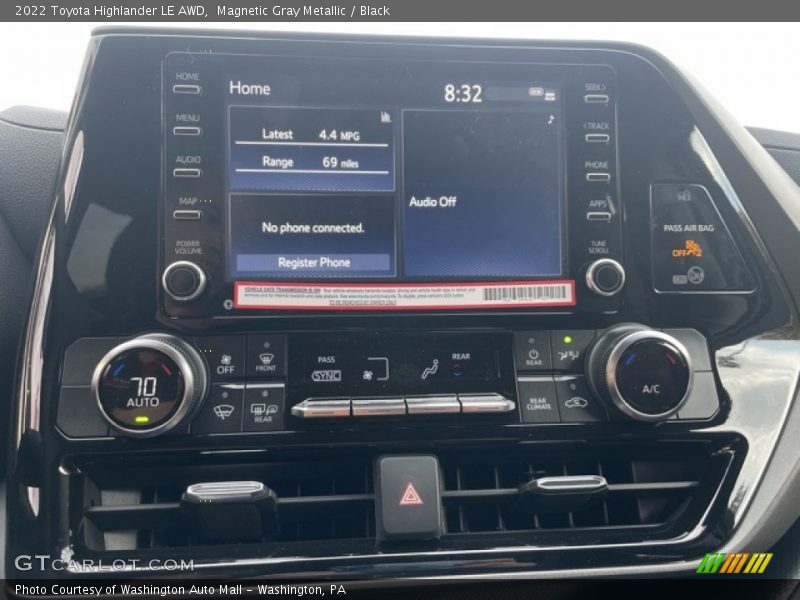 Magnetic Gray Metallic / Black 2022 Toyota Highlander LE AWD