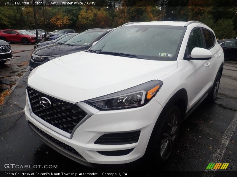 Winter White / Gray 2021 Hyundai Tucson SEL AWD