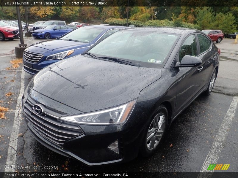 Portofino Gray / Black 2020 Hyundai Elantra Value Edition