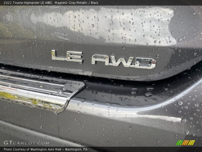 Magnetic Gray Metallic / Black 2022 Toyota Highlander LE AWD