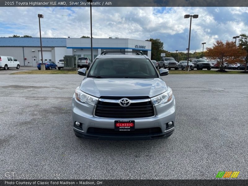 Silver Sky Metallic / Ash 2015 Toyota Highlander XLE AWD