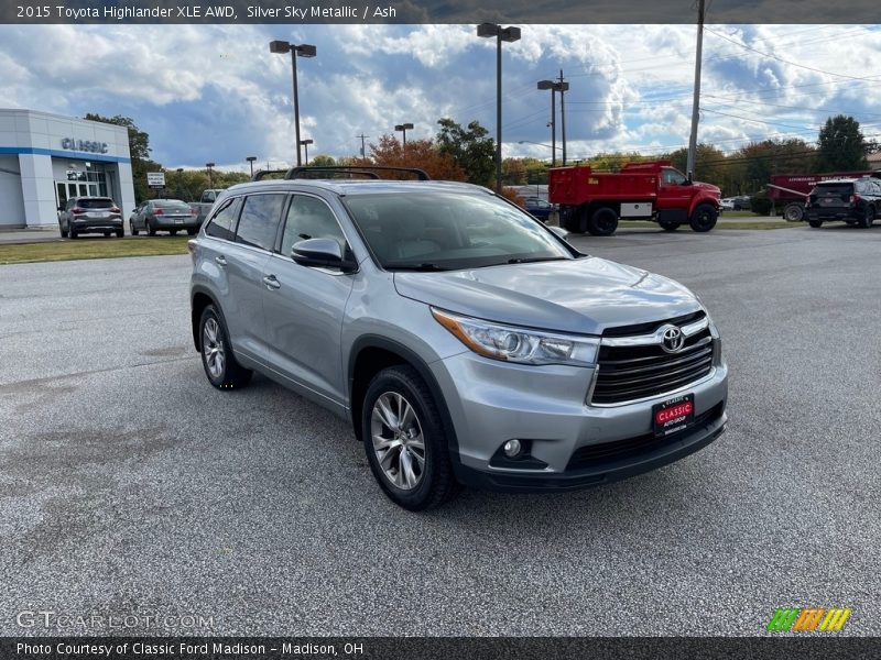 Silver Sky Metallic / Ash 2015 Toyota Highlander XLE AWD