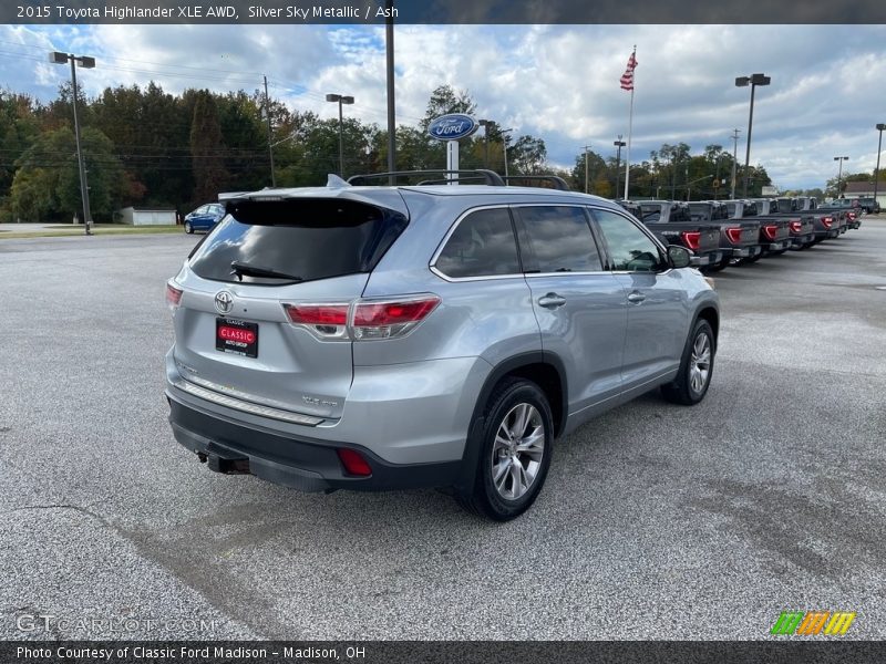 Silver Sky Metallic / Ash 2015 Toyota Highlander XLE AWD