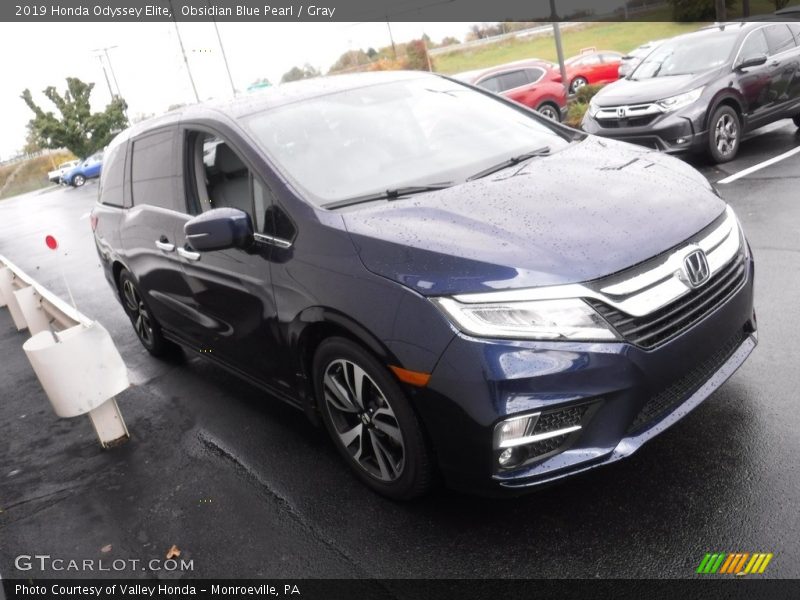 Obsidian Blue Pearl / Gray 2019 Honda Odyssey Elite