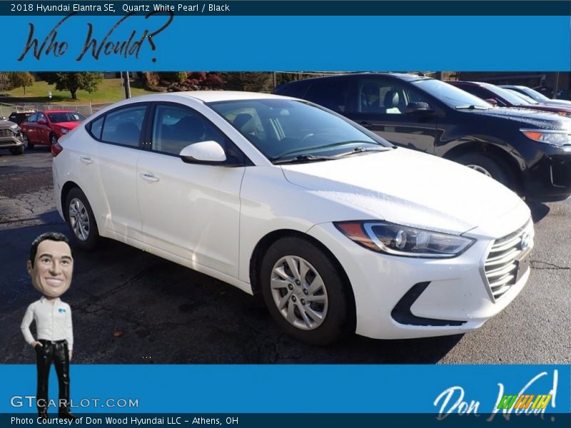 Quartz White Pearl / Black 2018 Hyundai Elantra SE