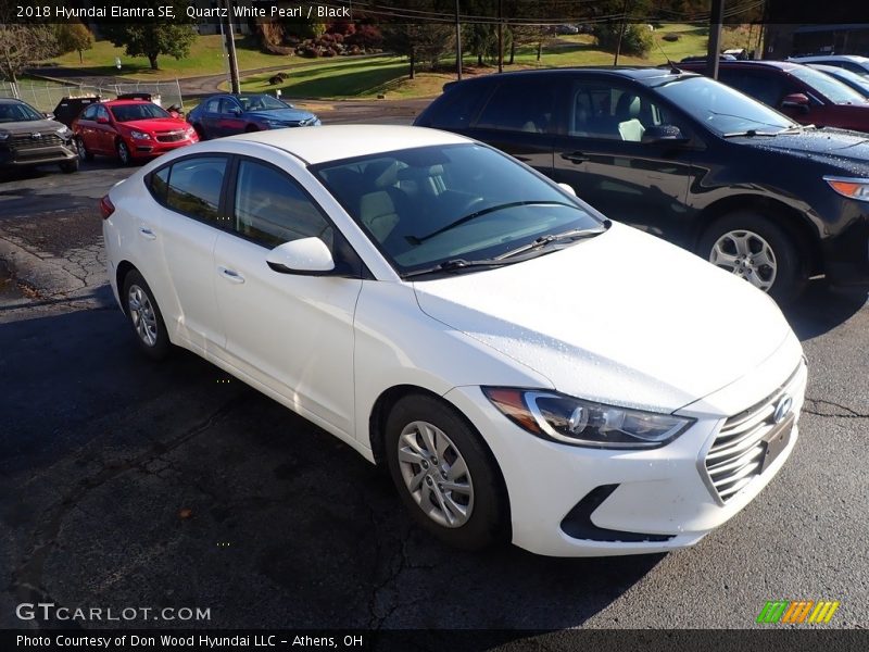 Quartz White Pearl / Black 2018 Hyundai Elantra SE