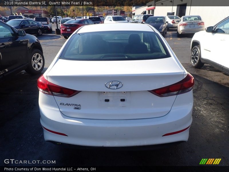 Quartz White Pearl / Black 2018 Hyundai Elantra SE