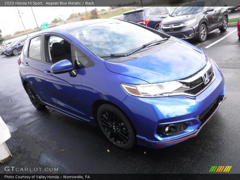 Aegean Blue Metallic / Black 2020 Honda Fit Sport