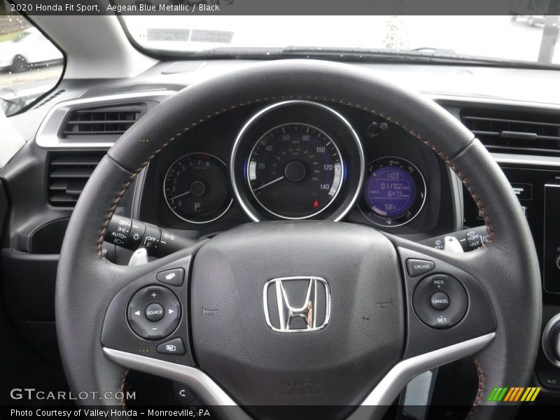 Aegean Blue Metallic / Black 2020 Honda Fit Sport