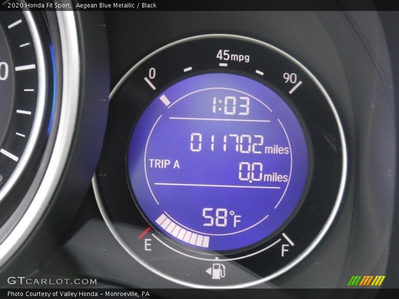 Aegean Blue Metallic / Black 2020 Honda Fit Sport