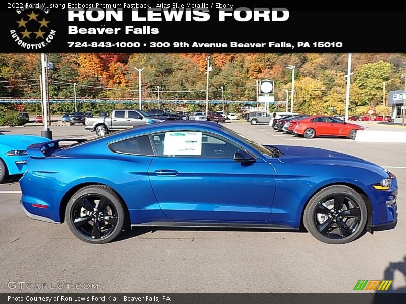 Atlas Blue Metallic / Ebony 2022 Ford Mustang Ecoboost Premium Fastback