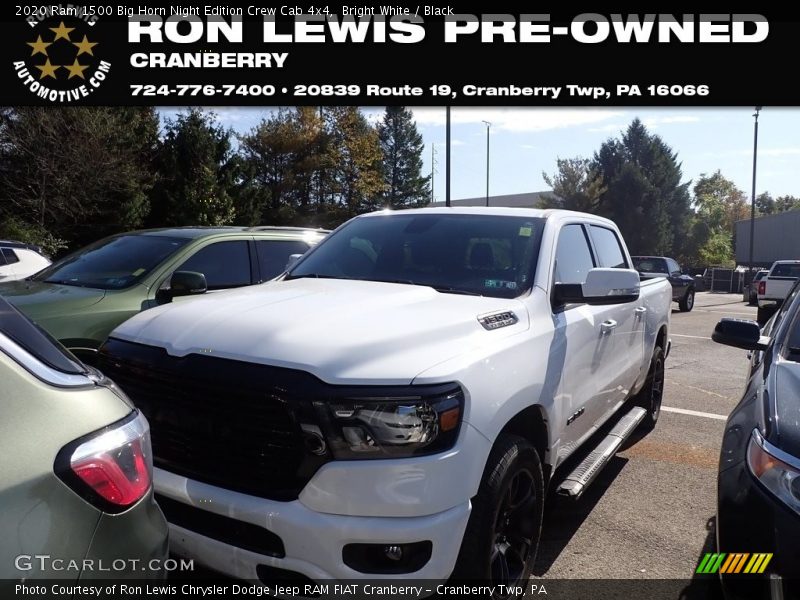 Bright White / Black 2020 Ram 1500 Big Horn Night Edition Crew Cab 4x4