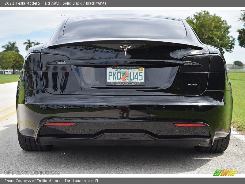 Solid Black / Black/White 2021 Tesla Model S Plaid AWD